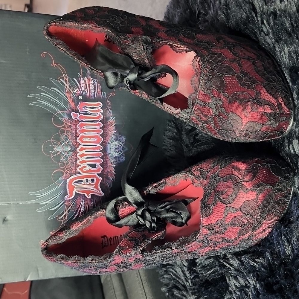 Satin and lace platform heels by DemoniaUsa